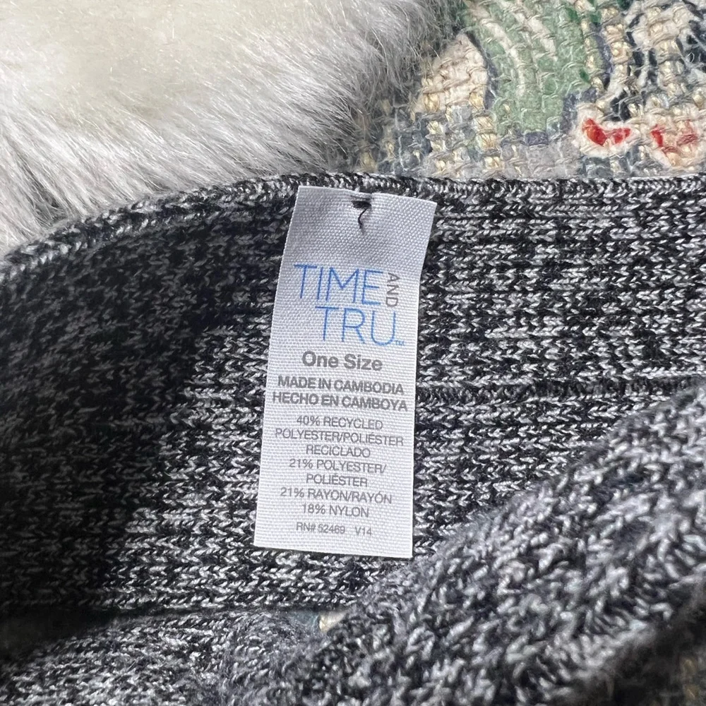 Time & Tru Black and Gray Knit Headband